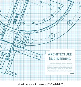 Vector technical blueprint of mechanism. Engineer illustration