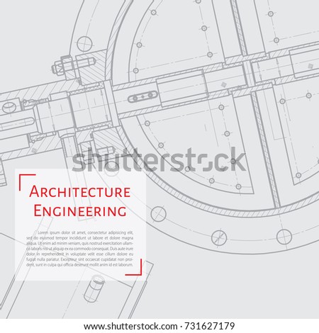 Vector technical blueprint of mechanism. Engineer illustration