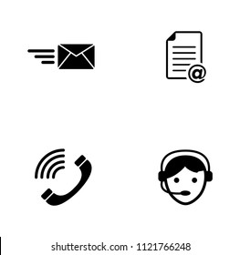 Vector Technical Customer Center And Service Support Icons Set - Communication Icons. Helpline Or Hotline Assistant