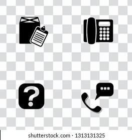 Vector technical customer center and service support icons set - communication icons. helpline or hotline assistant