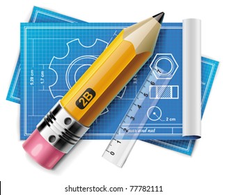 Vector technical drawing XXL icon