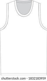 Vector technical flat of undershirt. For apparel design, fashion production and tech packs.