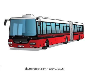 Vector technical illustration of long bus