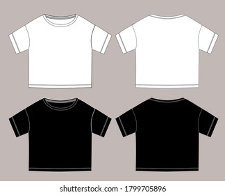 Vector Technical Sketch Crop Top T Stock Vector (Royalty Free ...