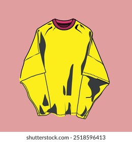  Vector technical sketch. Mockup template.Long Sleeve with Stand Up Collar fleece jersey sweatshirt Jacket Technical Fashion flat sketch Vector illustration template Mock up Cad.