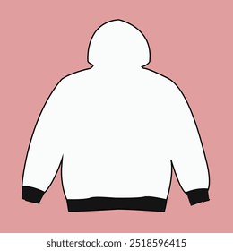  Vector technical sketch. Mockup template.Long Sleeve with Stand Up Collar fleece jersey sweatshirt Jacket Technical Fashion flat sketch Vector illustration template Mock up Cad.