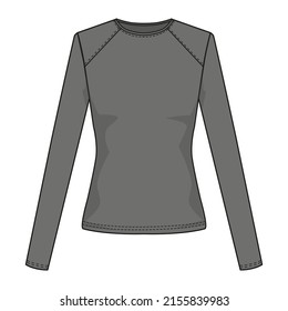 Vector technical sketch of a sweatshirt.
Front and back view.
