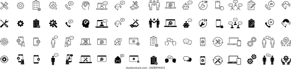 Vector Technical Support Icon Set for Business