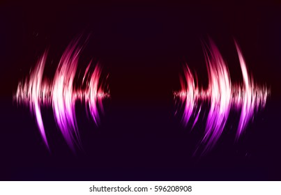 Vector techno background with crcular sound vibration. Resonance. Pulse. cardiogram