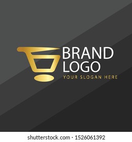 Vector  techno media with combination golden shape. Abstract emblem, design concept, logo, logotype element for template.