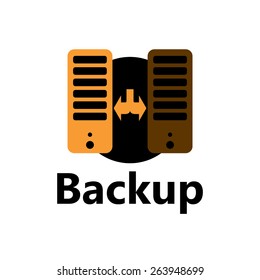 Vector technologic icon - backup yellow