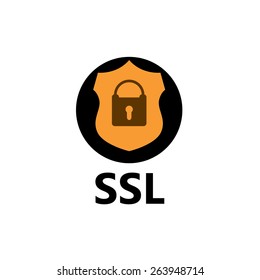 Vector technologic icon - SSL yellow