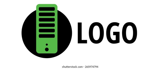 Vector technologic logotype green