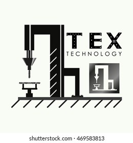 Vector of technological firm logo, machine tool logo symbol or icon