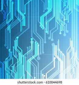 Vector technological illuminated circuit board background design