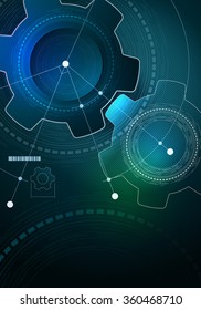Vector technological infographic layout design. Elements are layered separately in vector file.