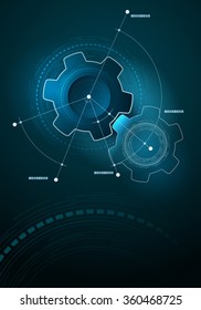 Vector technological infographic layout design. Elements are layered separately in vector file.