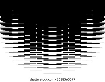 Vector technological pattern of abstract black pixels on a white background. Digital design element. Black and white vector background with transition. For covers, posters, advertising. Flow of cluste