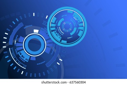 vector technology abstract background with circle and line pattern, communication and digital concept, dark blue style for text and message space for web design