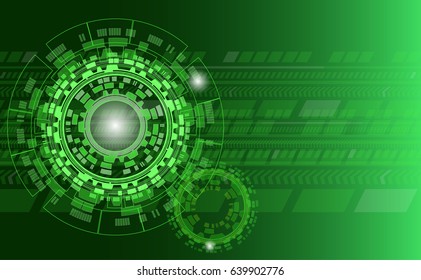 vector technology abstract background with circle and line pattern, communication and digital concept, dark green style for text and message space for web design