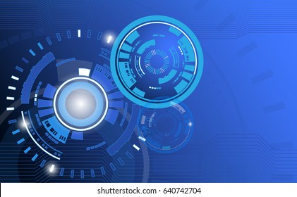 vector technology abstract background with circle and line pattern, communication and digital concept, dark blue style for text and message space for web design