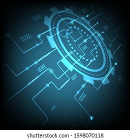 Vector technology Abstract and business communications green background  graphics geometry