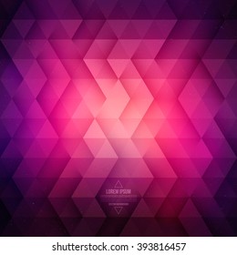 Vector technology abstract geometric background. Vector purple violet background. Vector pattern. Vector geometric structure. Triangular vector background. Retro vector background. Hipster background