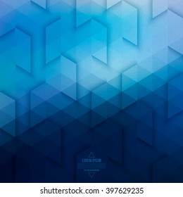 Vector technology abstract geometric background. Vector blue background. Vector pattern. Vector geometric structure. Triangular vector background. Retro vector background. Hipster background