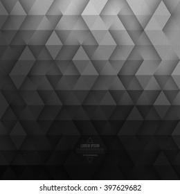 Vector technology abstract geometric background. Vector dark gray background. Vector pattern. Vector geometric structure. Triangular vector background. Retro vector background. Hipster background