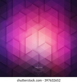 Vector technology abstract geometric background. Vector purple violet background. Vector pattern. Vector geometric structure. Triangular vector background. Retro vector background. Hipster background