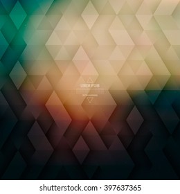 Vector technology abstract geometric background. Vector glow background. Abstract vector pattern. Vector geometric structure. Triangular vector background. Retro vector background. Hipster background