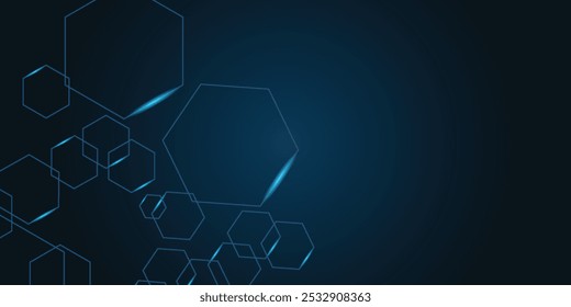 Vector technology abstract hexagones geometric bacground.