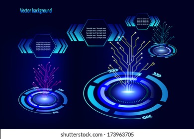 Vector Technology background blue