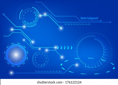 Vector technology background  blue