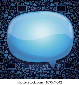 Vector technology background with copy space for text - illustration with icons