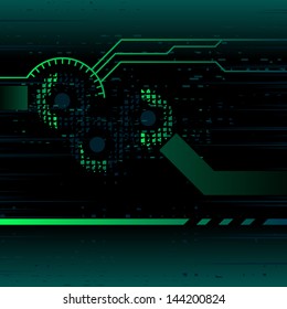 Vector technology background with electronic noise