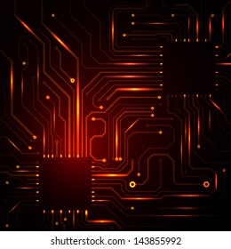 Vector technology background with elements of a circuit board