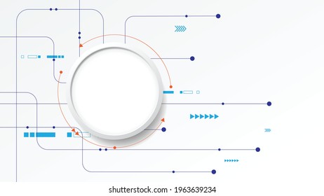 Vector Technology background geometric decoration hexagonal shape concept science and technology digital lines white background