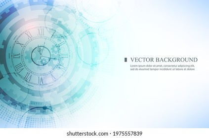 Vector technology background mechanic clock concept