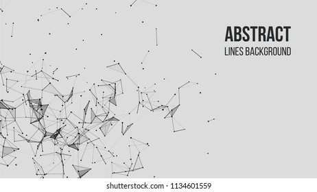 Vector technology background. Plexus effect. Abstract polygonal background with connecting dots and lines. Connection technology background.