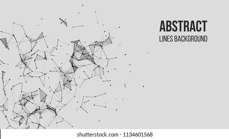 Vector technology background. Plexus effect. Abstract polygonal background with connecting dots and lines. Connection technology background.