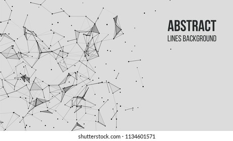 Vector technology background. Plexus effect. Abstract polygonal background with connecting dots and lines. Connection technology background.