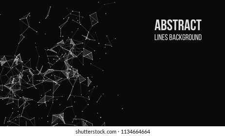 Vector technology background. Plexus effect. Abstract polygonal background with connecting dots and lines. Connection technology background.