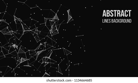 Vector technology background. Plexus effect. Abstract polygonal background with connecting dots and lines. Connection technology background.