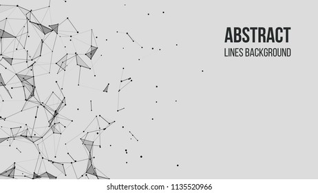 Vector technology background. Plexus effect. Abstract polygonal background with connecting dots and lines. Connection technology background.