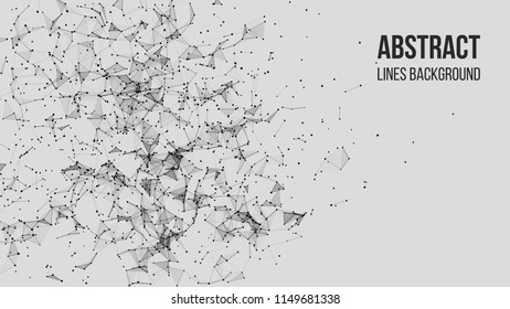 Vector technology background. Plexus effect. Abstract polygonal background with connecting dots and lines. Connection technology background.