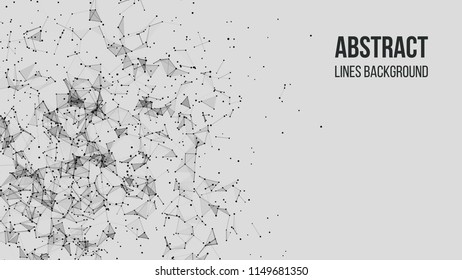 Vector technology background. Plexus effect. Abstract polygonal background with connecting dots and lines. Connection technology background.