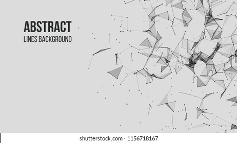 Vector technology background. Plexus effect. Abstract polygonal background with connecting dots and lines. Connection technology background.