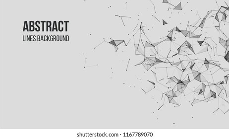 Vector technology background. Plexus effect. Abstract polygonal background with connecting dots and lines. Connection technology background.