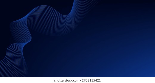 Curva azul de la Tecnología del Vector, Anuncio moderno de la tecnología, concepto empresarial corporativo, fondo abstracto de alta tecnología